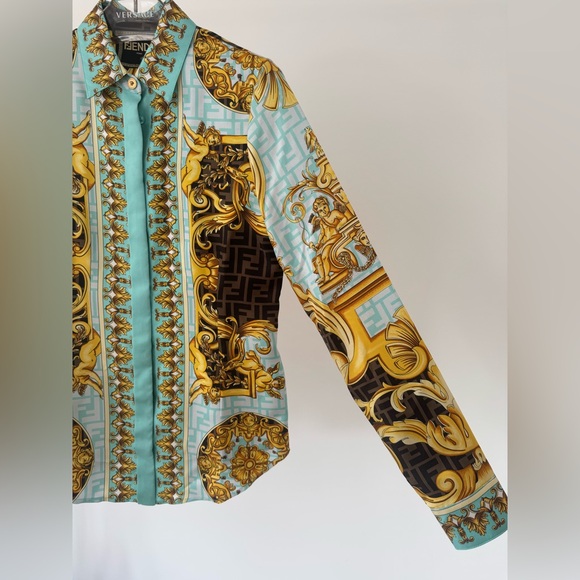 Fendace Barocco Fendi Zucca Monogram Silk Button Up Shirt SOLD OUT everywhere - Picture 5 of 16